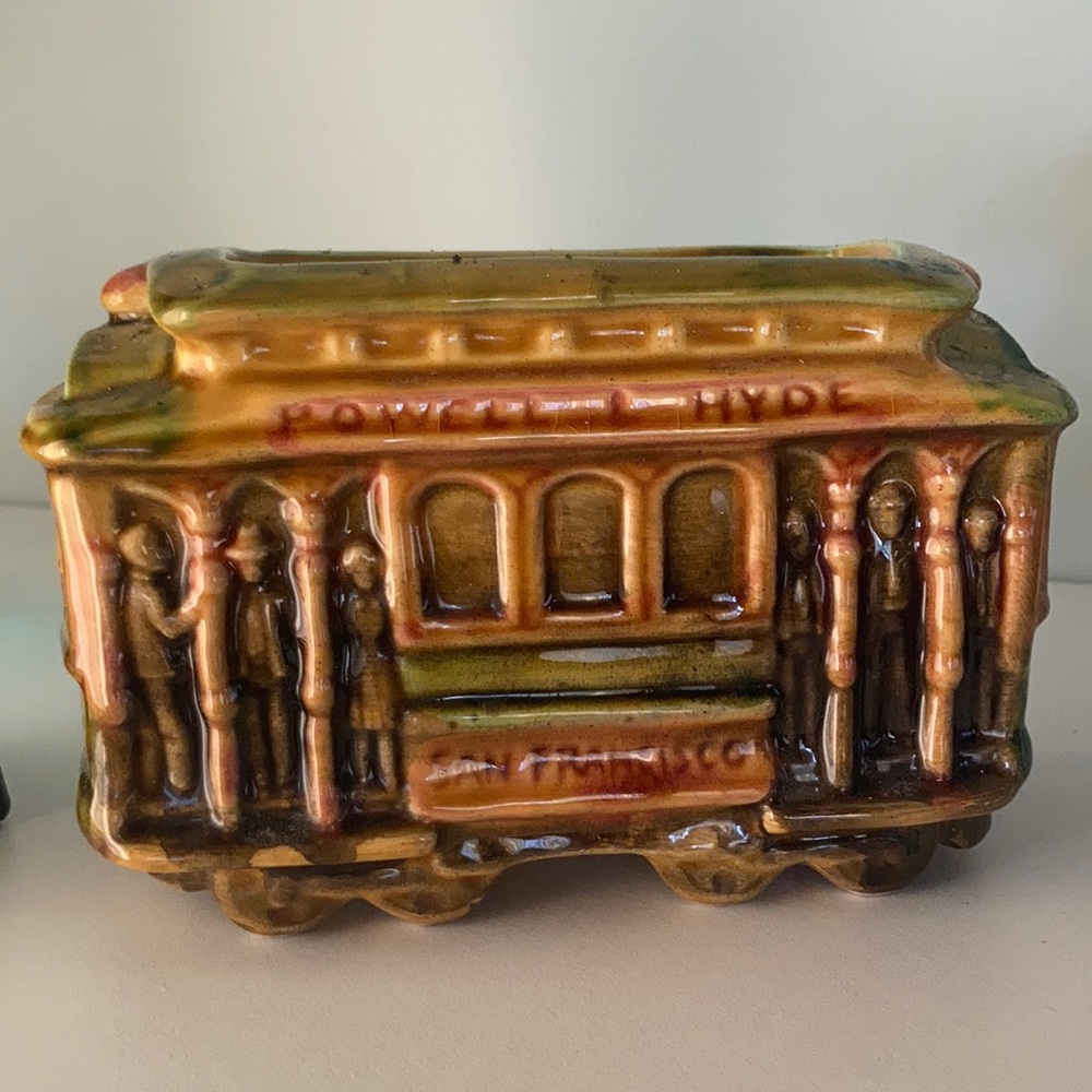 Vintage San Francisco Cable Car Trolley Ceramic Planter by SNCO Imports Japan